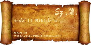 Széll Miklós névjegykártya