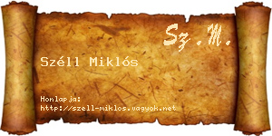 Széll Miklós névjegykártya